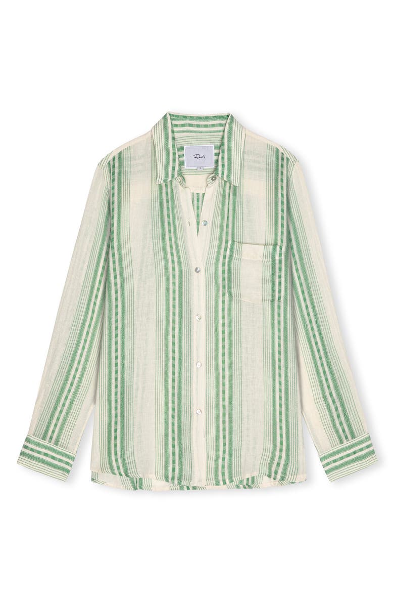 Rails Charli Stripe Linen Blend Button-Up Shirt, Alternate, color, Margarita Stripe