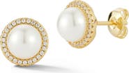GLAZE JEWELRY Imitation Pearl & Cubic Zirconia Stud Earrings