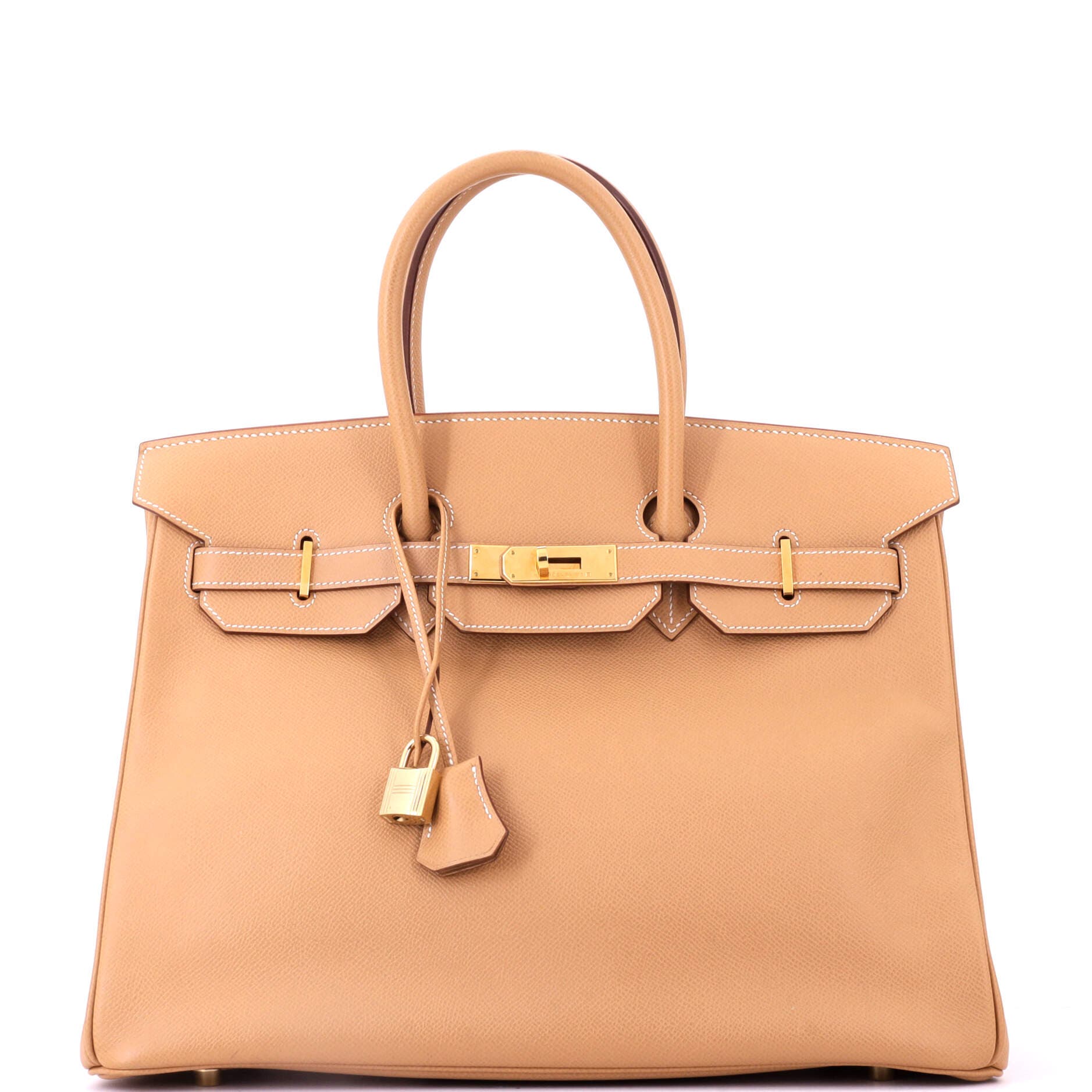 Pre-Owned Hermes Birkin Handbag Brown Courchevel with Gold Hardware 35, Main, color, Natural