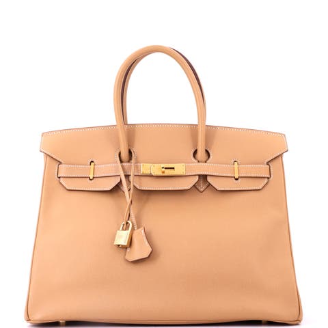 Birkin Handbag Brown Courchevel with Gold Hardware 35