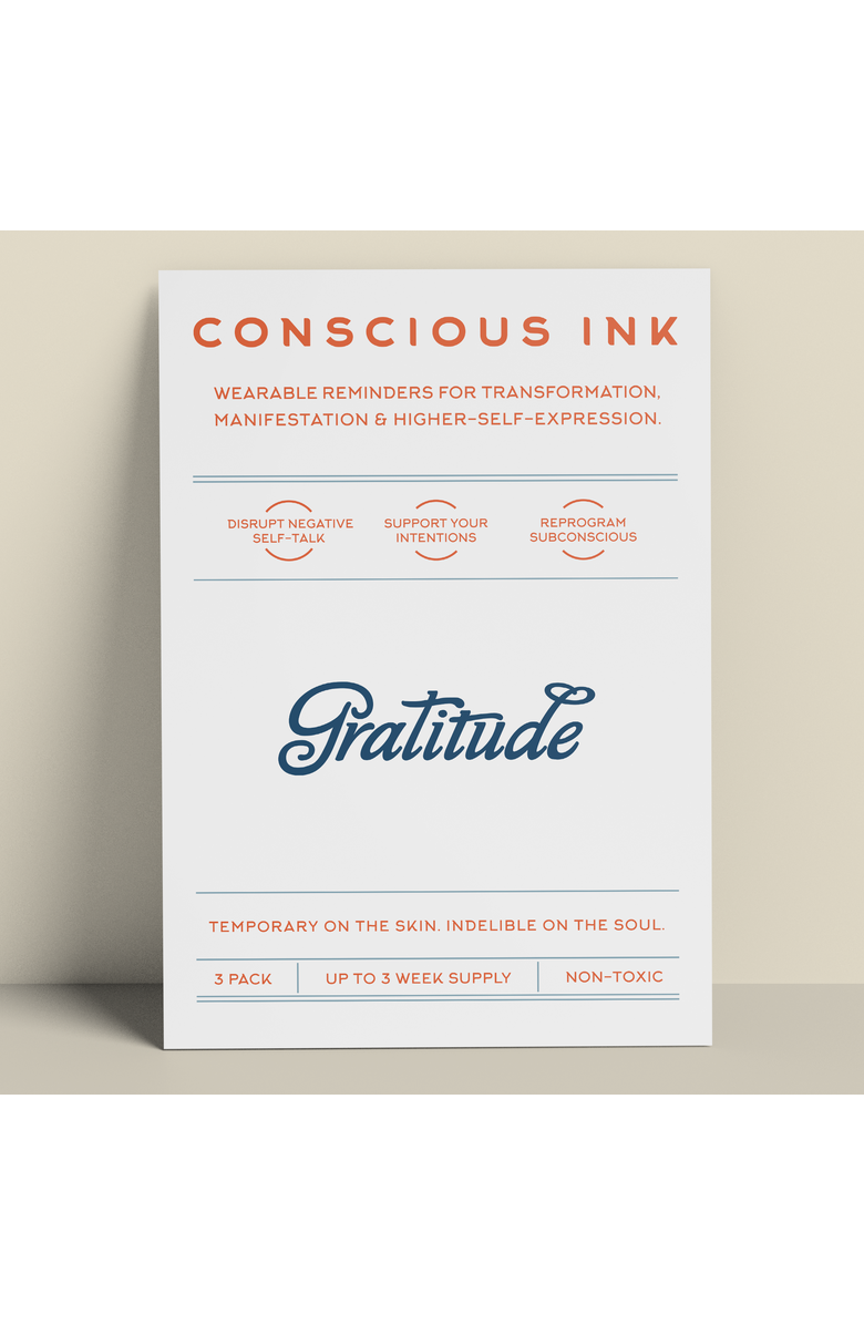 Conscious Ink Gratitude White Tea + Ginger Manifestation Candle + Ink, Alternate, color, White