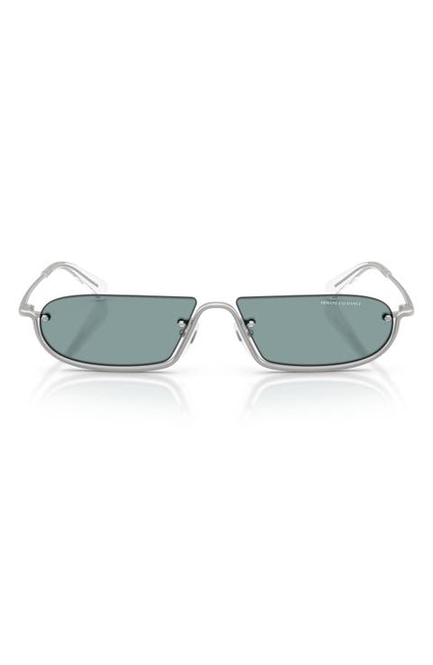 58mm Irregular Semi Rimless Sunglasses
