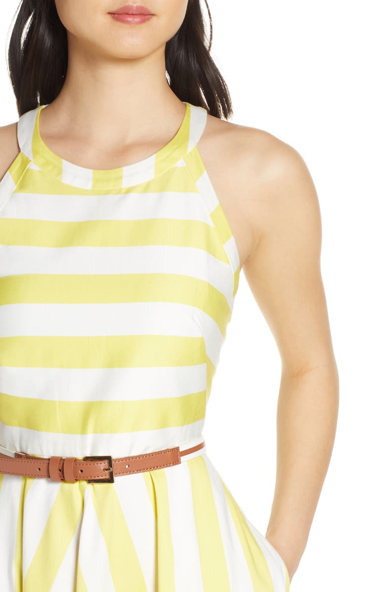 Eliza J Halter Fit & Flare Dress, Alternate, color, 