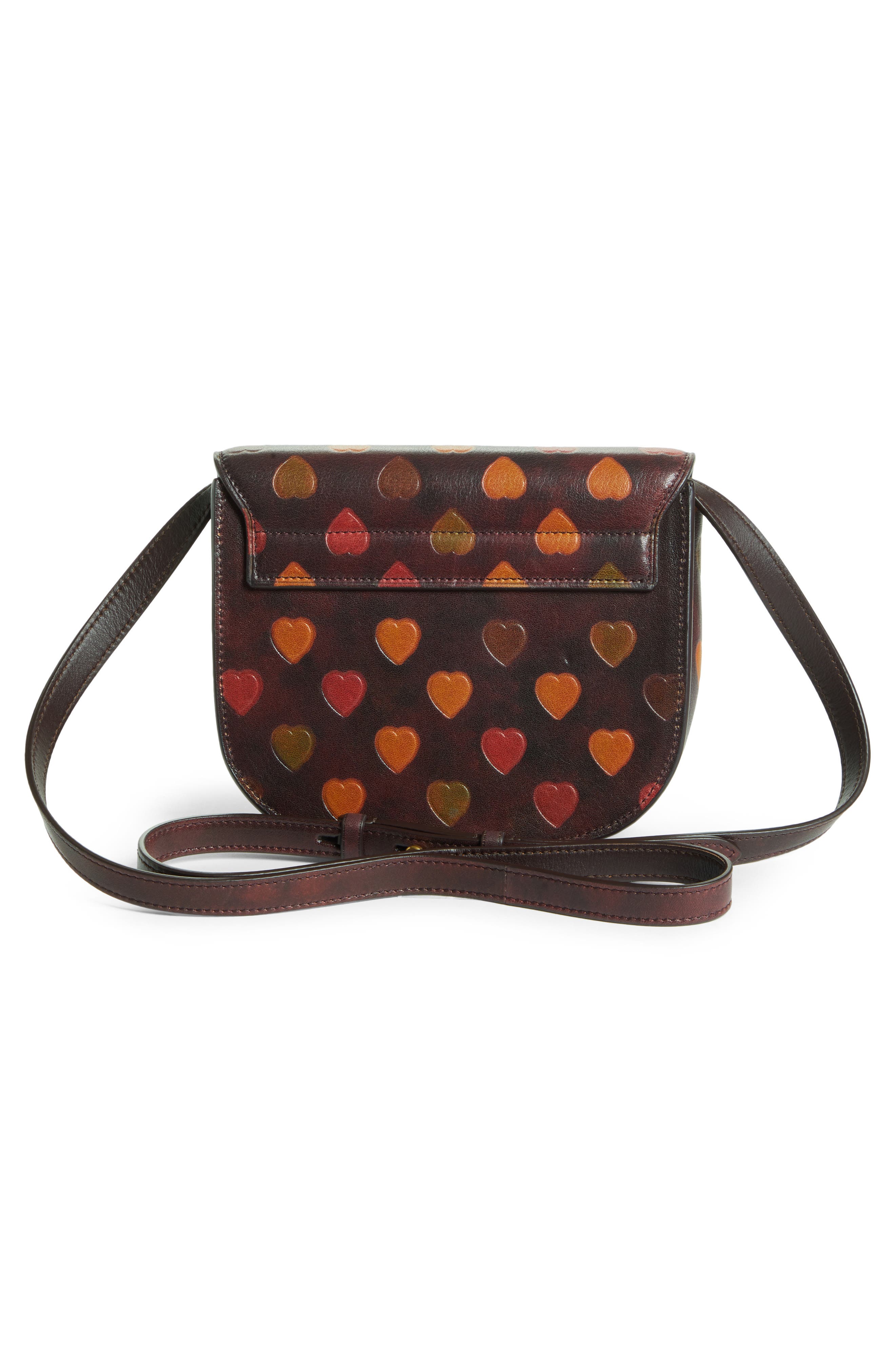 Saint Laurent Kaia Embossed Heart Leather Crossbody Bag, Alternate, color, 