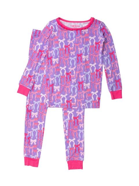 SoftSnooze Girls Ruffle Long Sleeve Pajama Set