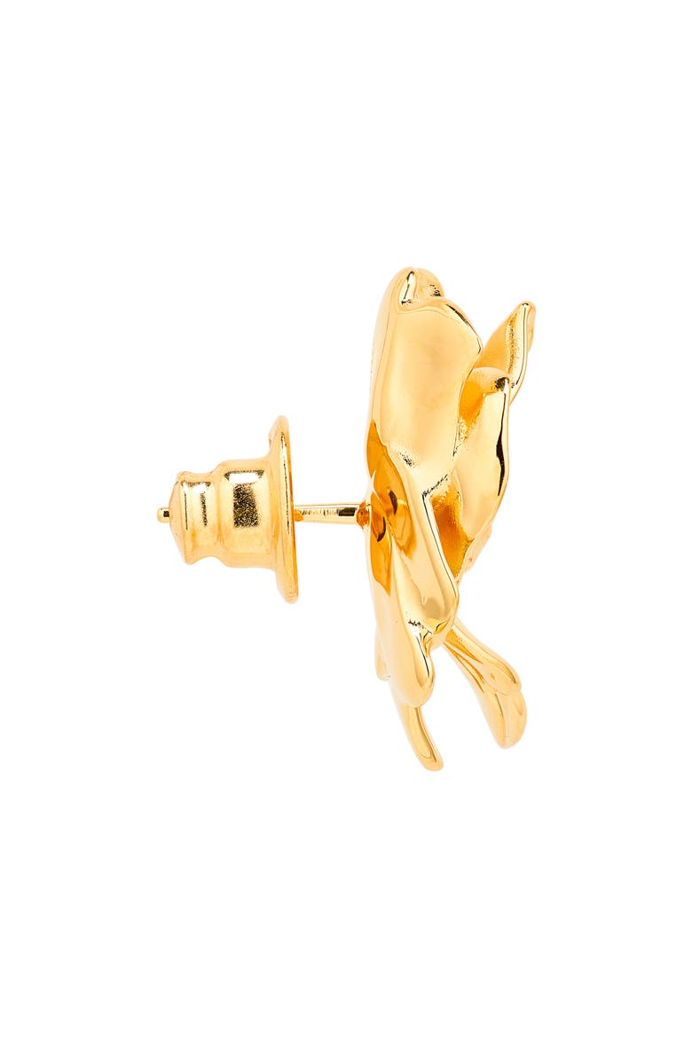 Small Gardenia Stud Earrings, Alternate, color, GOLD