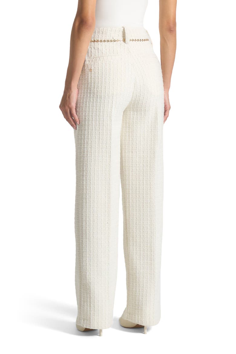 Nathalie Tweed Trousers with Belt, Alternate, color, Cream