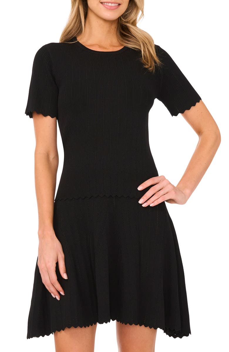 Ted Baker Rib Short Sleeve Sweater, Main, color, 