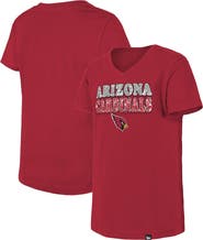 New Era Girls Youth New Era Cardinal Arizona Cardinals Reverse Sequin V-Neck T-Shirt
