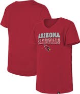 New Era Girls Youth New Era Cardinal Arizona Cardinals Reverse Sequin V-Neck T-Shirt