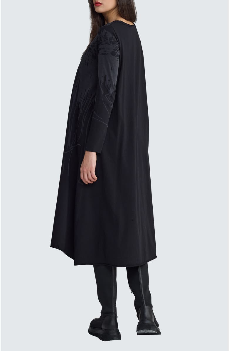 LUUKAA Lilith Printed Jersey Dress, Alternate, color, Ink Black