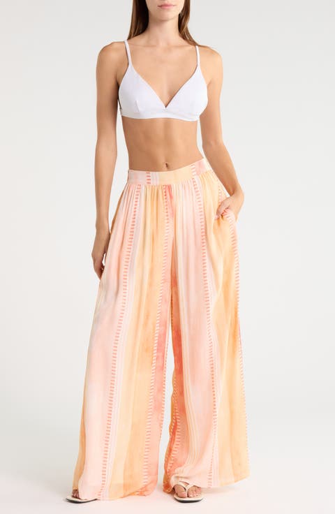 Print Wide Leg Cover-Up Pants