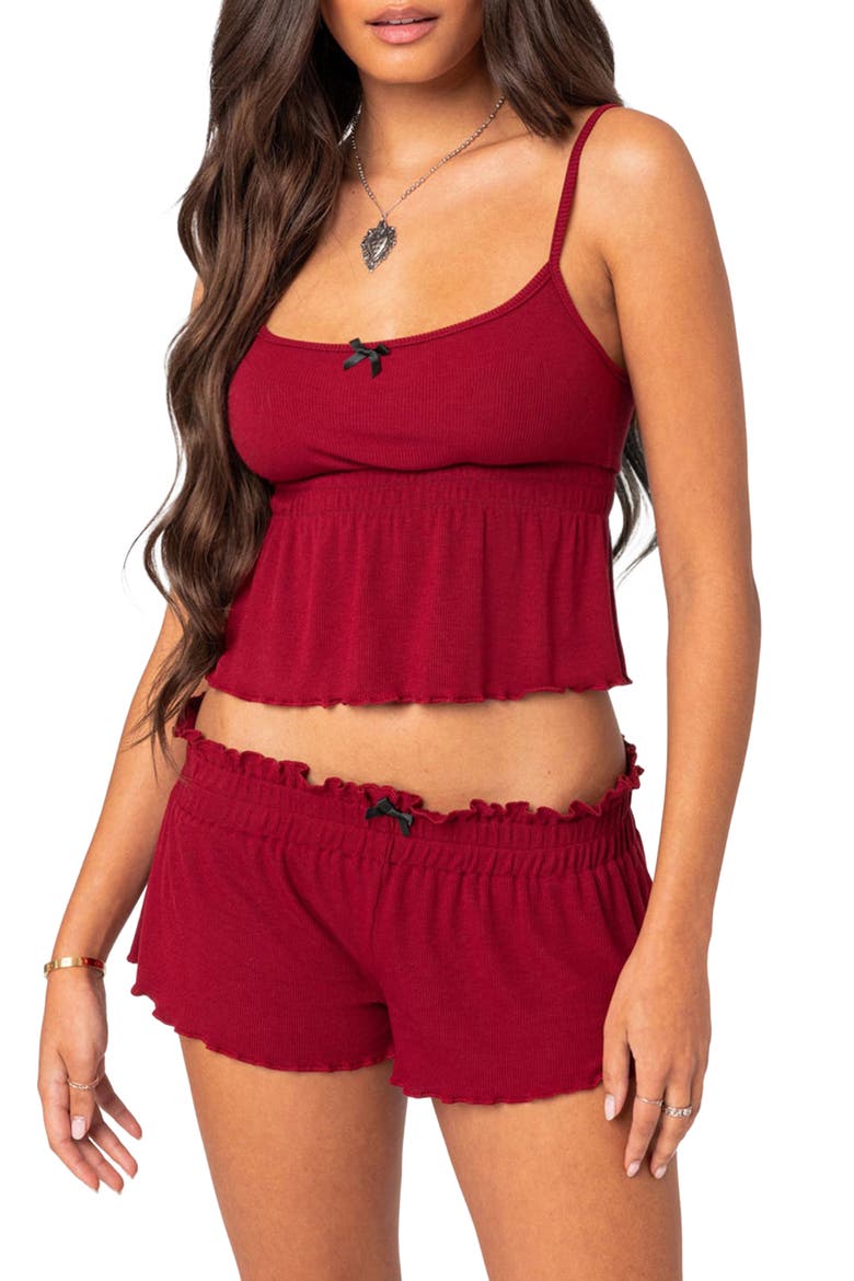 Gilmore Rib Camisole, Main, color, BURGUNDY