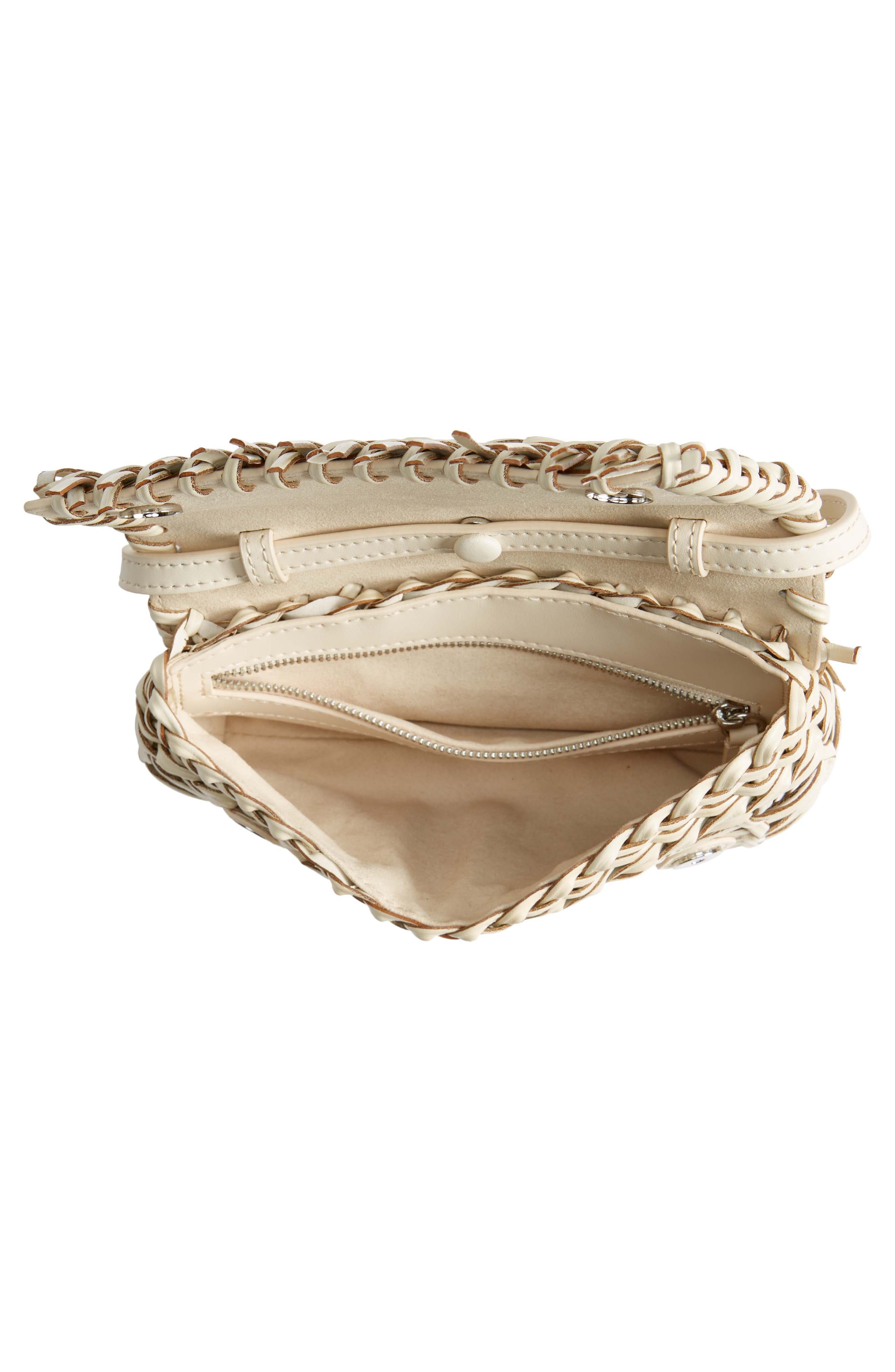 STAUD Acute Woven Leather Crossbody Bag, Alternate, color, 