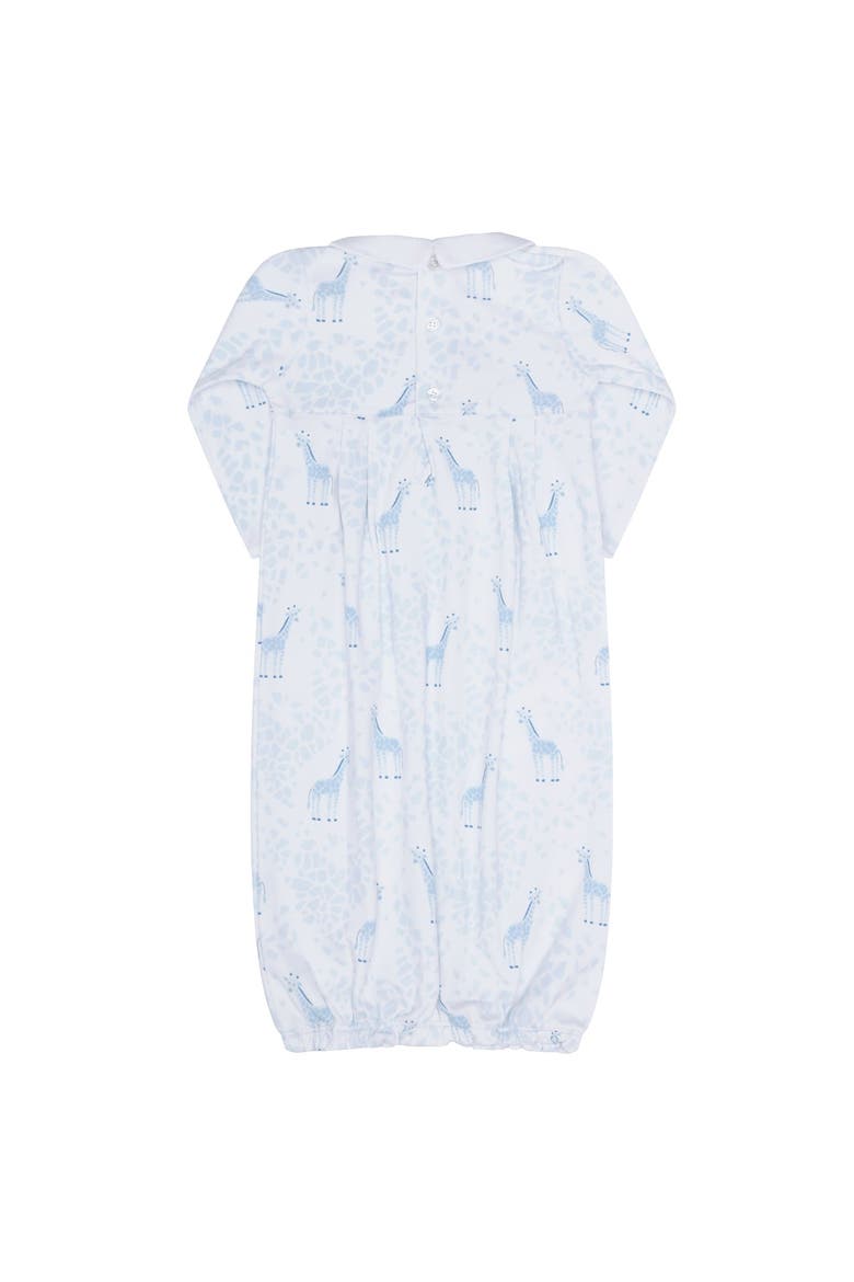 Blue Giraffe Print Smocked Gown - Baby, Alternate, color, Blue