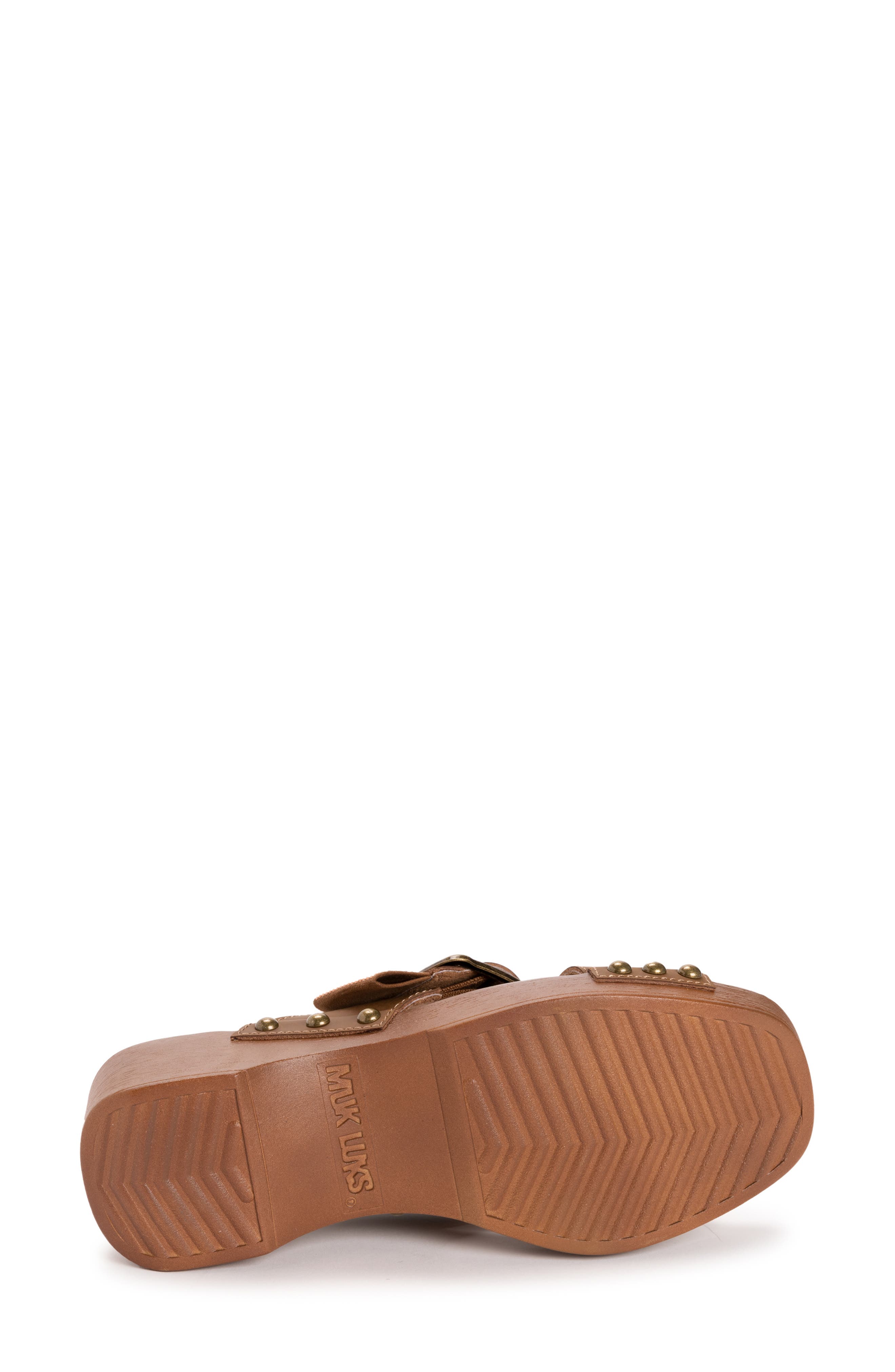 MUK LUKS Charlotte Platform Slide Sandal, Alternate, color, Brown