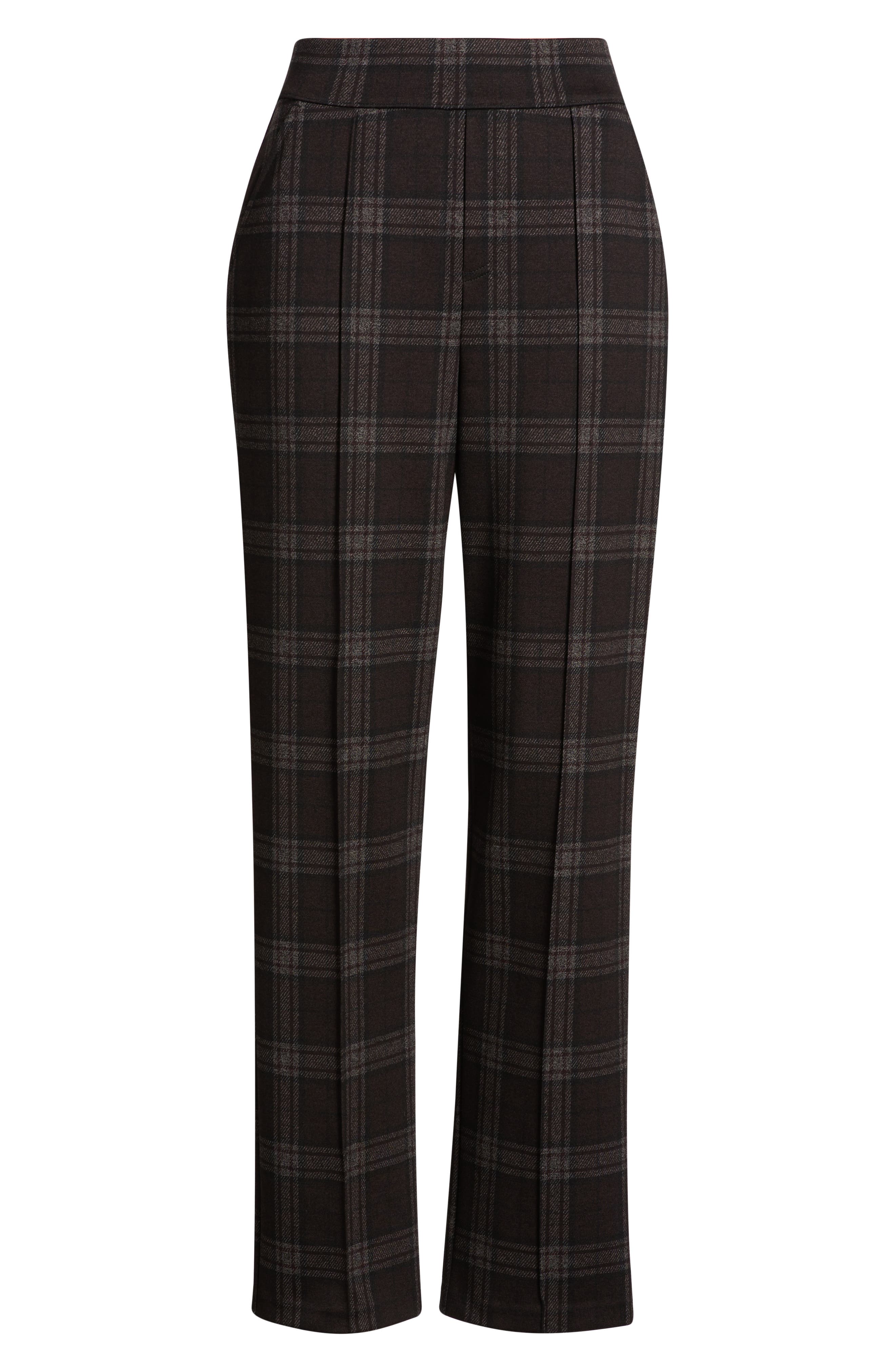 Plaid High Rise Pull-On Pants (Women) | Nordstrom