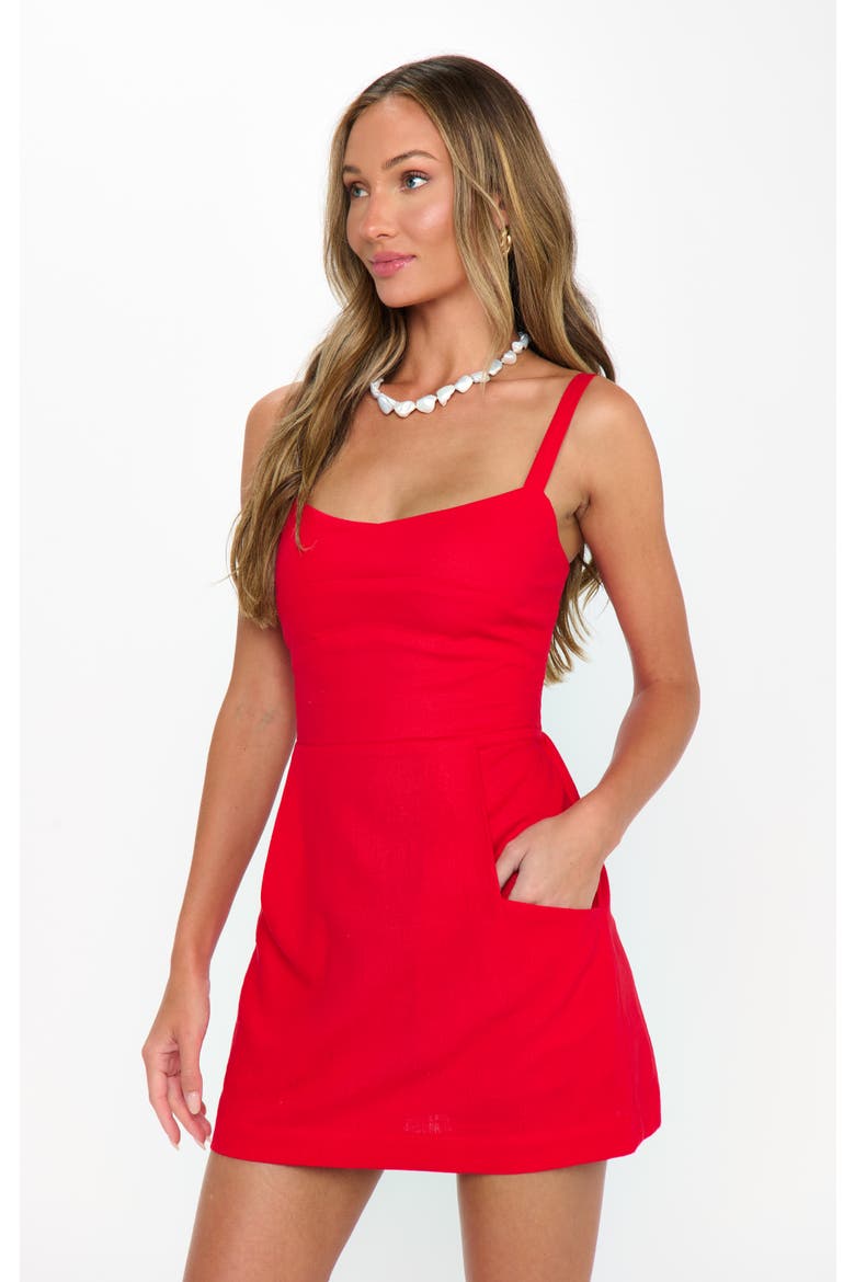 Emery Mini Dress, Alternate, color, Sundried Tomato Linen