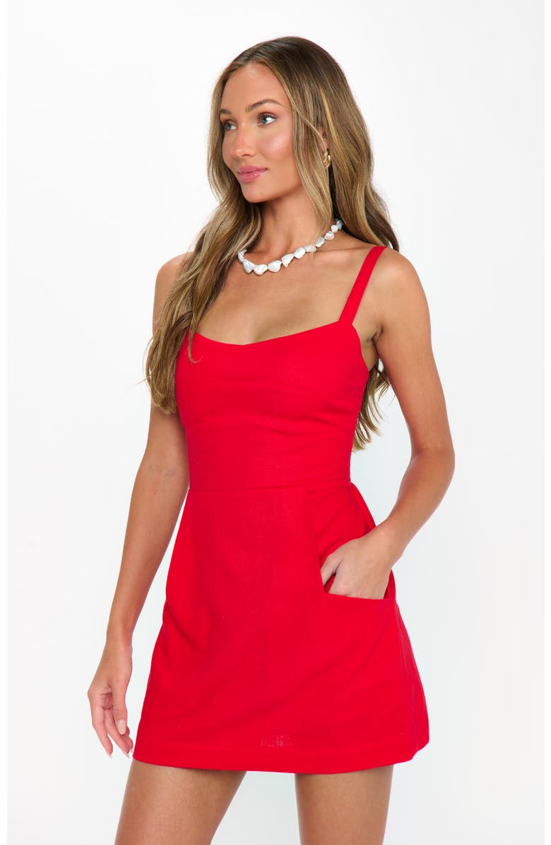 Show Me Your Mumu Emery Mini Dress, Alternate, color, Sundried Tomato Linen