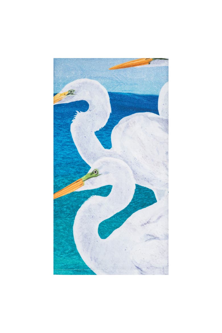 Egret Trio Dishtowel, Main, color, White