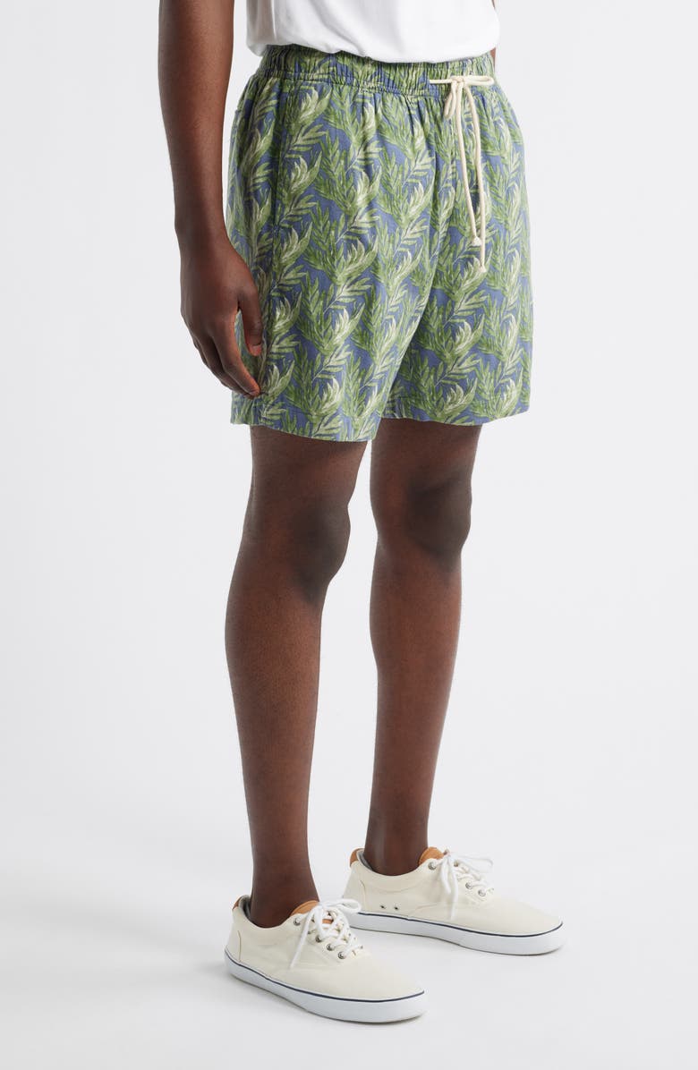 Rails Aries Seaweed Print Linen Blend Drawstring Shorts, Alternate, color, 