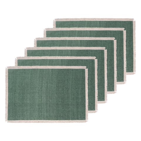 Fringed Aspen Placemats Set of 6, 14" x 20"