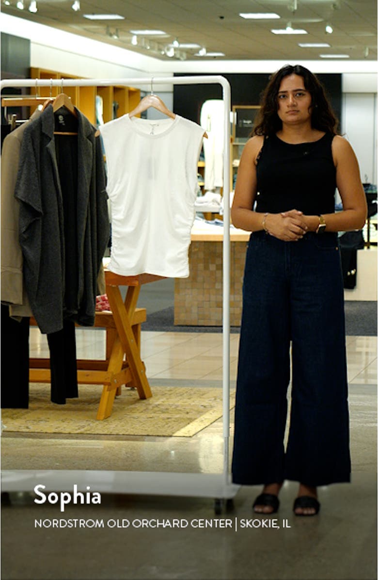Juliet Ruched Sleeveless Cotton T-Shirt, sales video thumbnail
