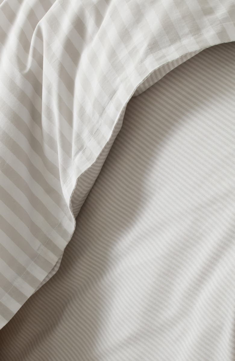 Nordstrom Stripe Cotton Percale Duvet Cover & Shams Set, Alternate, color, Grey Vapor Multi