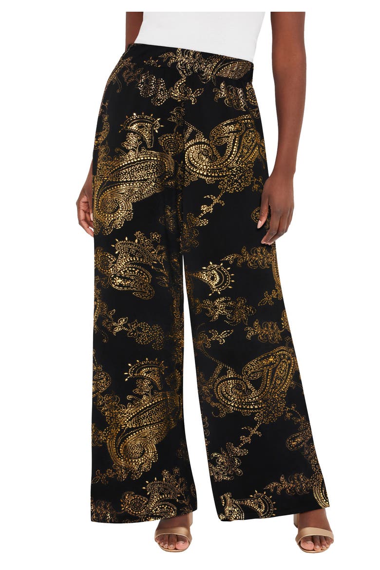 Stretch Knit Wide Leg Pant, Main, color, METALLIC PAISLEY