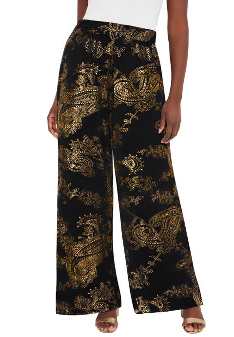 Jessica London Stretch Knit Wide Leg Pant (Plus) (Petite Available)