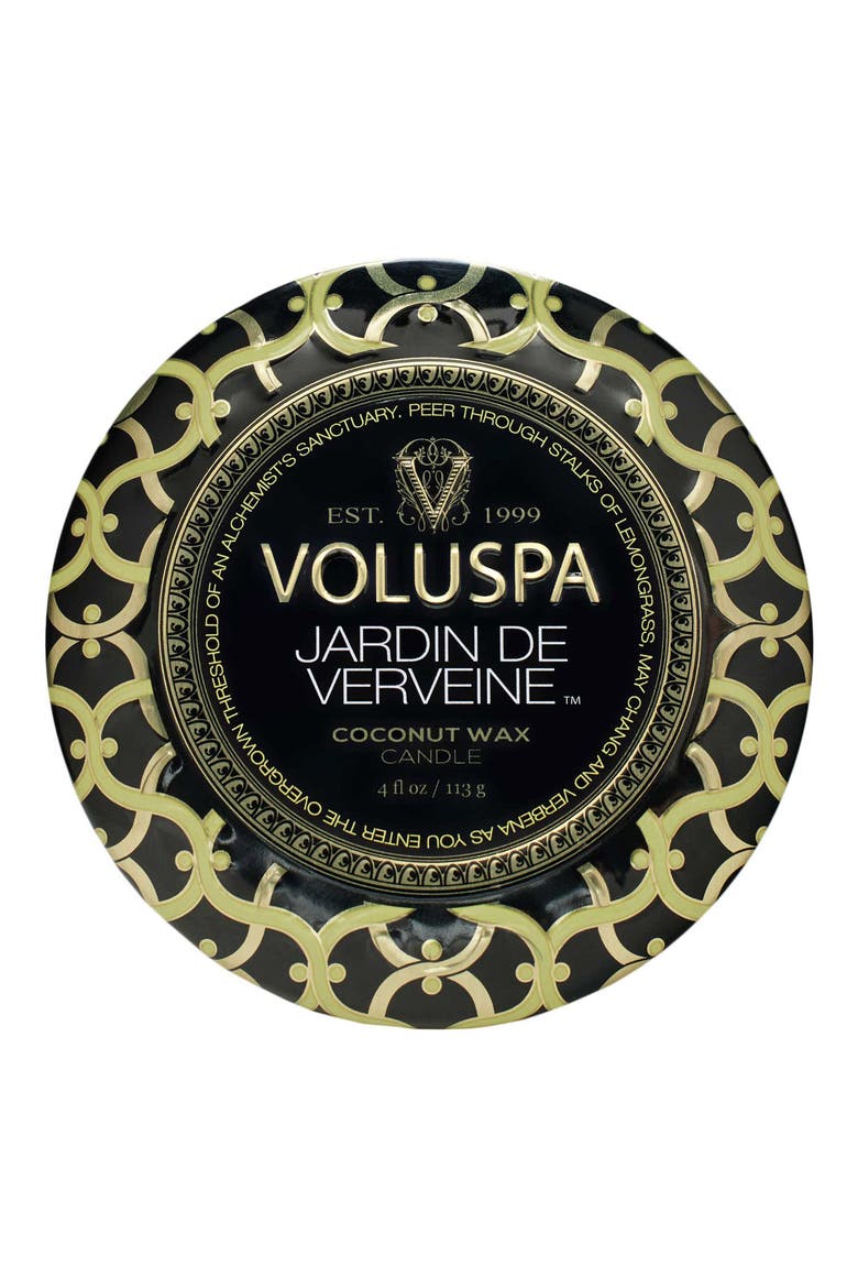 Jardin de Verveine Mini Tin Candle, Main, color, BLACK TONES