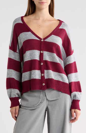 Devvon V-Neck Stripe Cardigan