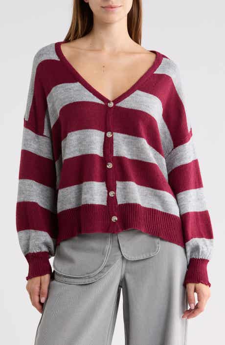 Devvon V-Neck Stripe Cardigan