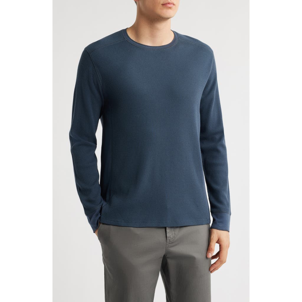 Vince Thermal Long Sleeve T-shirt In Blue