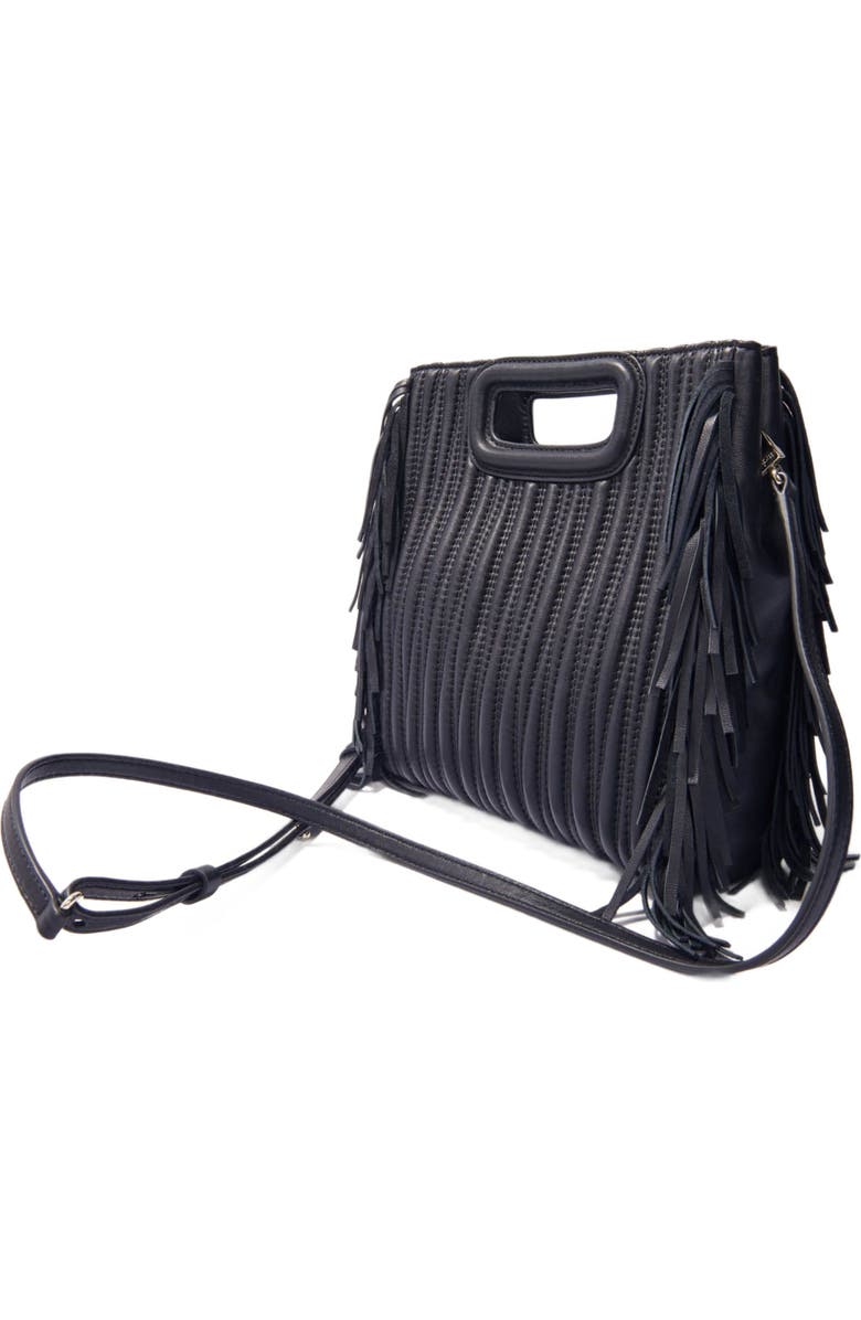 maje Quilted leather M bag, Alternate, color, Black