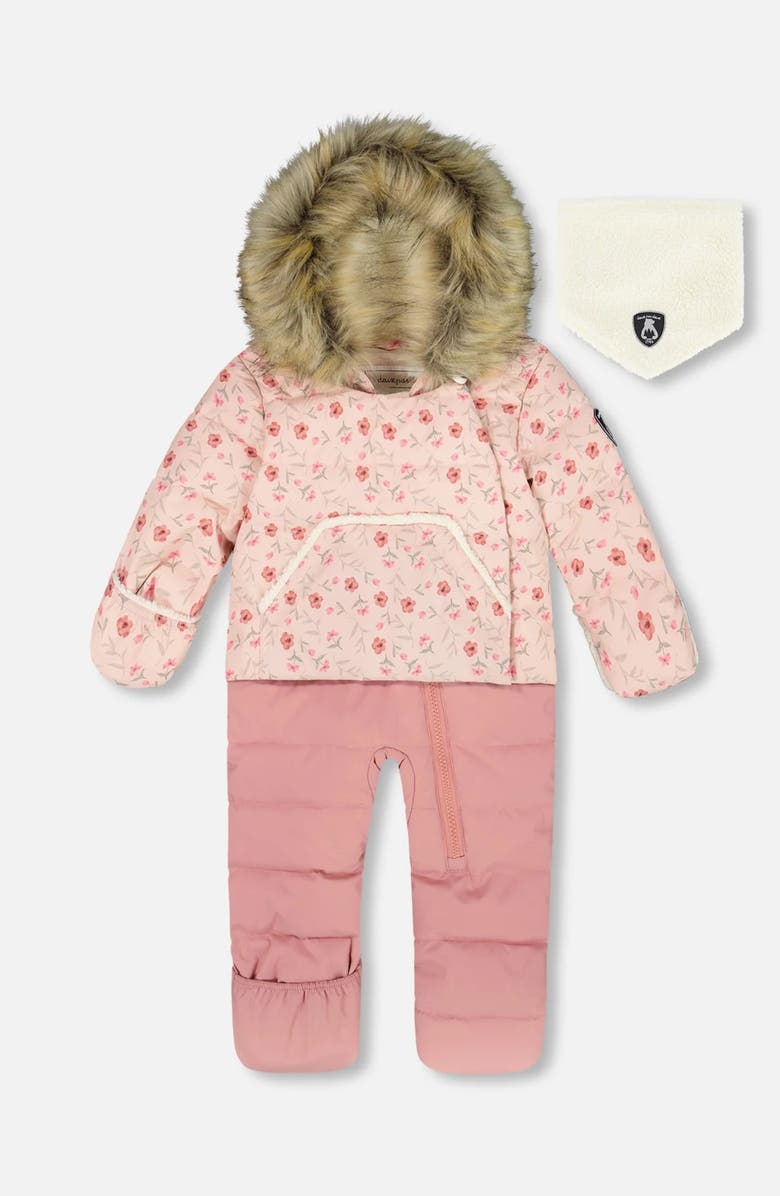 Deux par Deux One-Piece Snug Snowsuit Designed for Car Seat, Main, color, Pink Mini Flowers