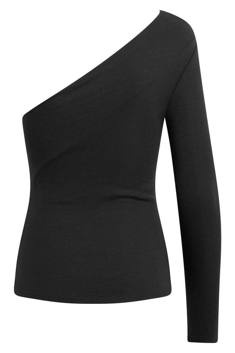 The Edgy One-Shoulder Top, Alternate, color, BLACK