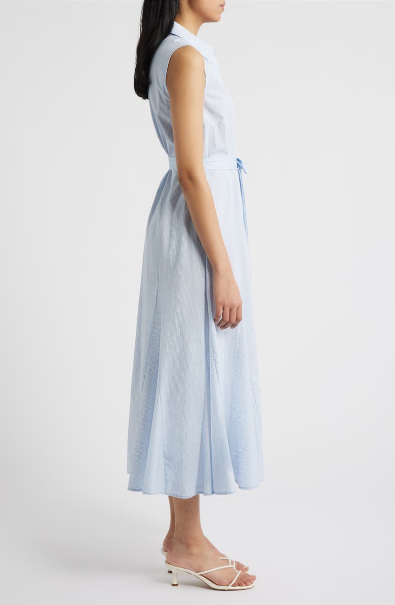 CeCe Pinstripe Button-Up Midi Shirtdress, Alternate, color, Artesian Blu