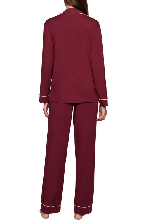 Eberjey Gisele Long Pajamas In Burgundy
