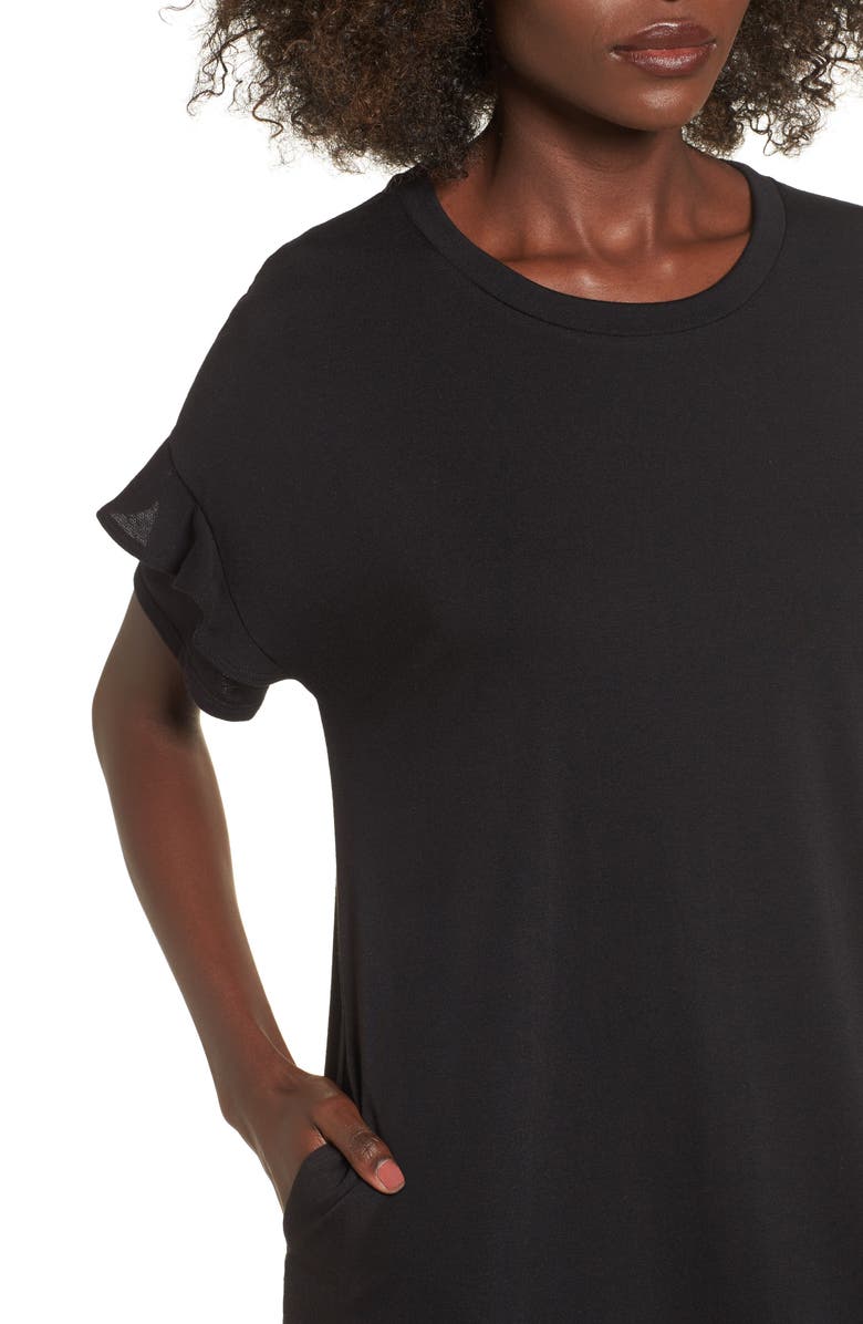 All in Favor Ruffle Sleeve T-Shirt Dress, Alternate, color, 