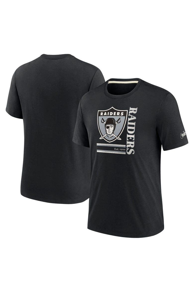 Men's Nike Black Las Vegas Raiders Wordmark Logo Tri-Blend T-Shirt, Main, color, Black