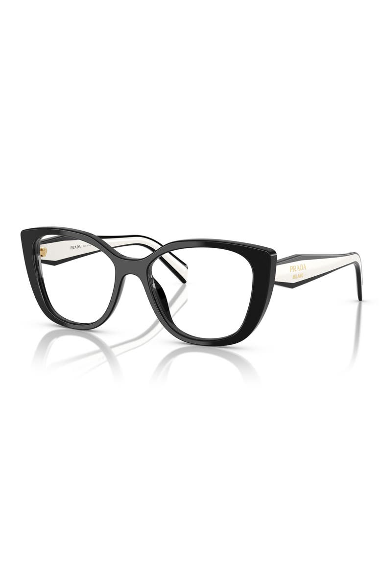 51mm Cat Eye Optical Glasses, Alternate, color, BLACK