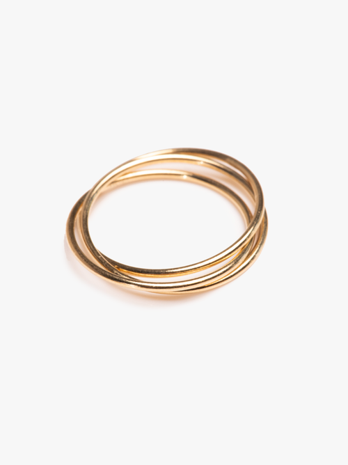 Able Interlocking Ring In Goldilled