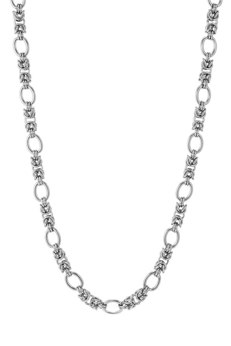 Men's Byzantine Necklace, Main, color, SILVER