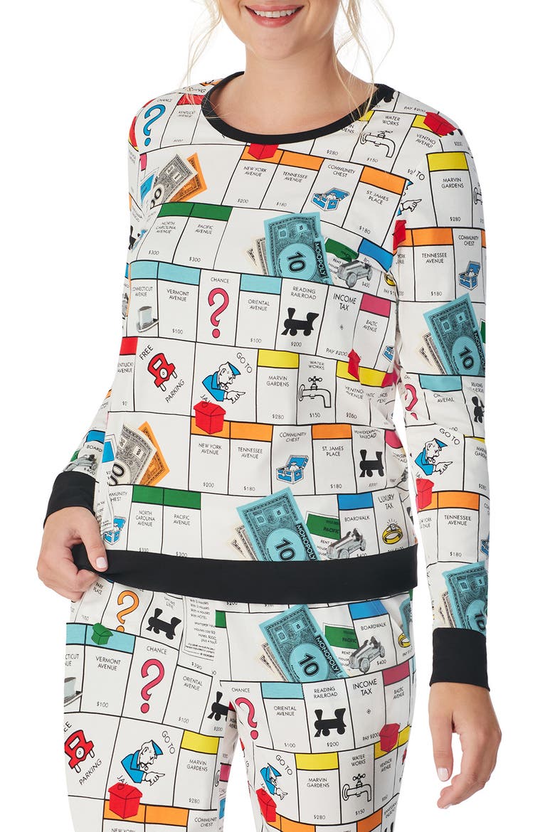 BedHead Monopoly Organic Cotton Blend Jogger Pajamas, Alternate, color, MONOPOLY GAMEBOARD
