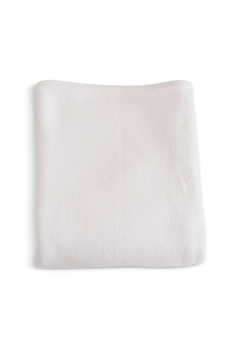 Evangeline Herringbone Blankets, Main, color, Herringbone Bright White