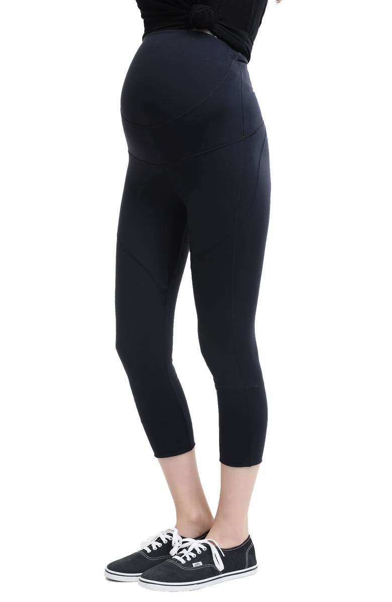 Kimi and Kai Elle High Performance Cropped Maternity Leggings, Alternate, color,