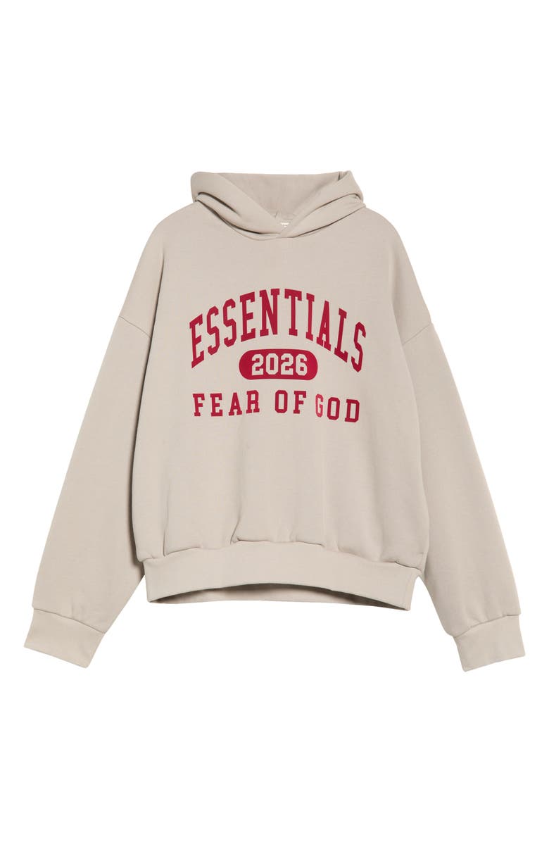 Fear of God Essentials Classic Graphic Hoodie, Alternate, color, Smoke Grey