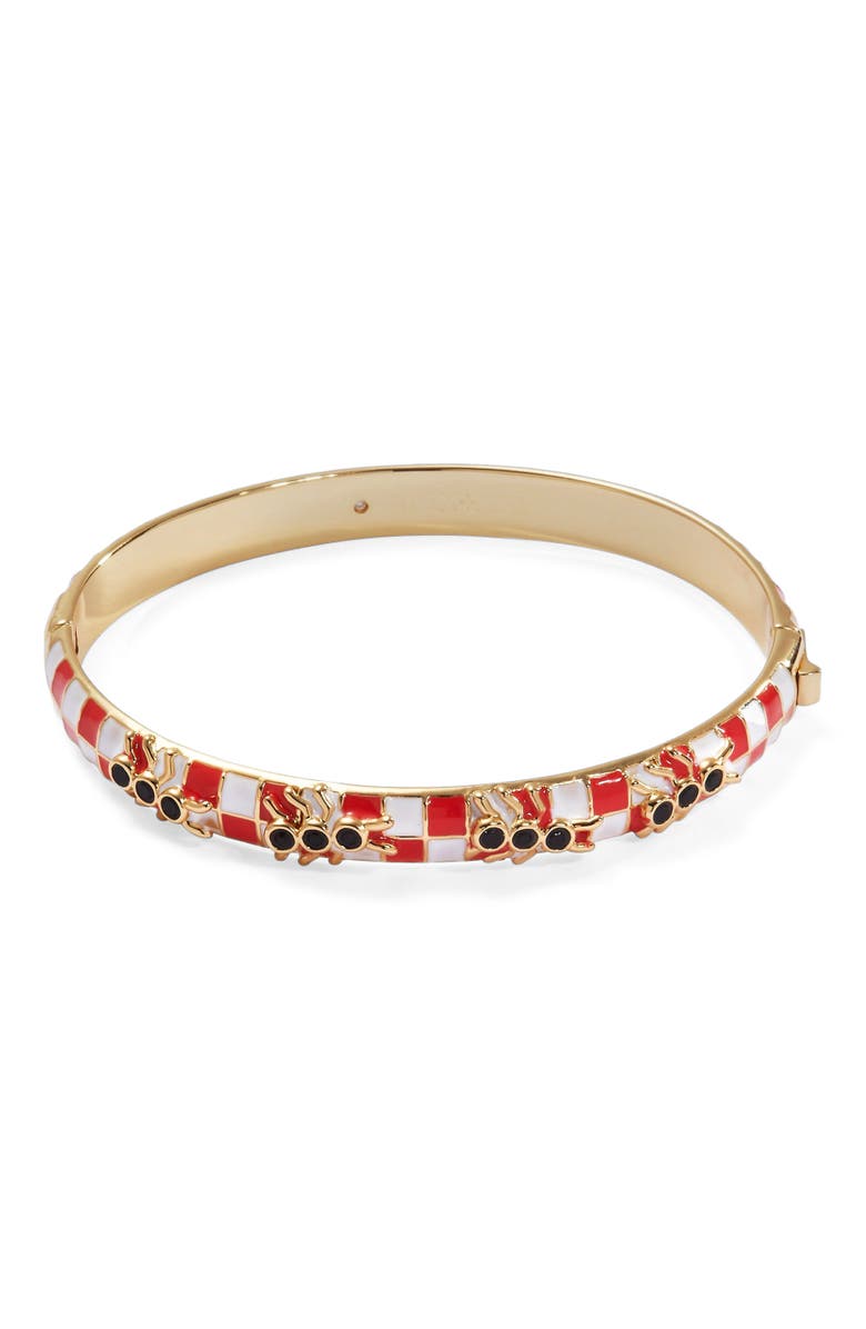 Alex and Ani Picnic Blanket Hinge Bangle with Ants, Main, color, Red