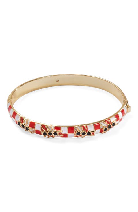 Picnic Blanket Hinge Bangle with Ants
